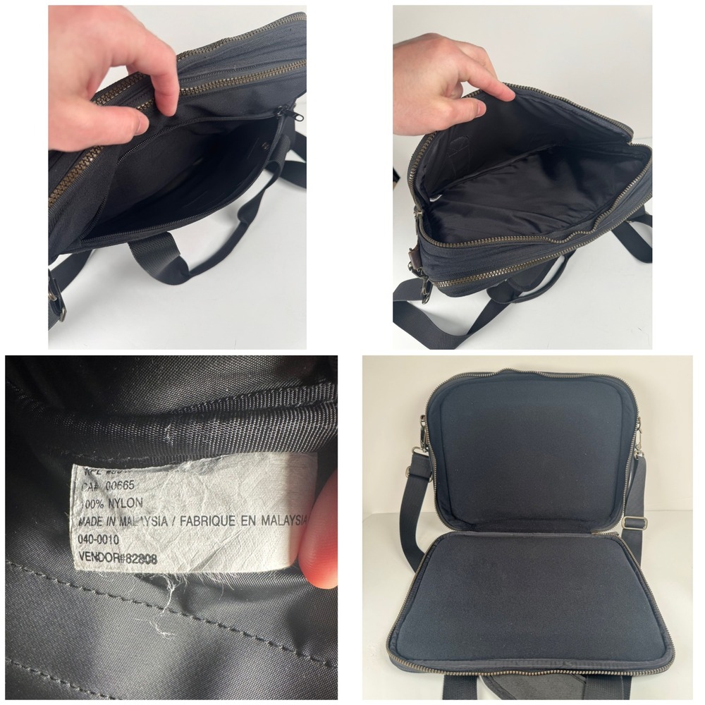 Eddie Bauer Messenger Computer Laptop Bag Zip Up Black Travel Business Casual - Picture 7 of 8